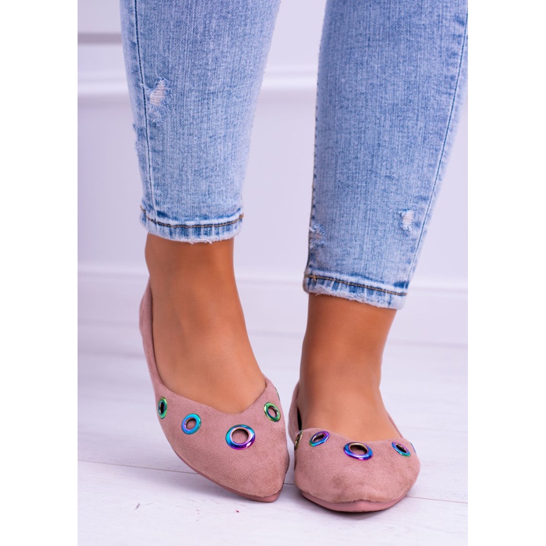 Lu Boo bailarina rosa con ojales de gasolina Octavia Spitz rosado 2