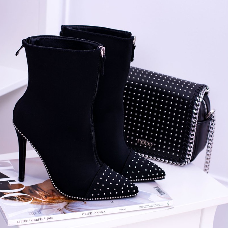 BUGO Botas de ante negras con tacón Regio negro 1