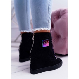 Zapatillas de Mujer Lu Boo Ante Negro con Cadenas Iridiscentes Monica 4