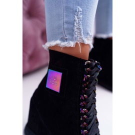 Zapatillas de Mujer Lu Boo Ante Negro con Cadenas Iridiscentes Monica 6