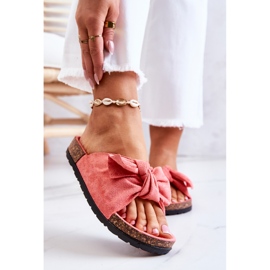 PS1 Pantuflas Coral De Mujer Con Lazo Wendy Cork rosa 1