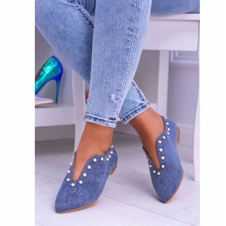 Lu Boo Zapatos azules con recortes Merseo Beads 1