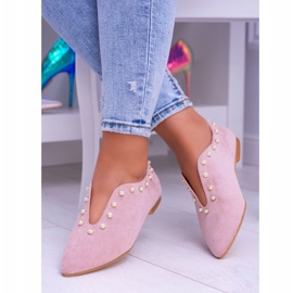 Zapatos brogue rosa con recortes de abalorios Lu Boo Merseo rosado 1