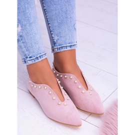 Zapatos brogue rosa con recortes de abalorios Lu Boo Merseo 2