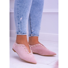Zapatos brogue rosa con recortes de abalorios Lu Boo Merseo rosado 3