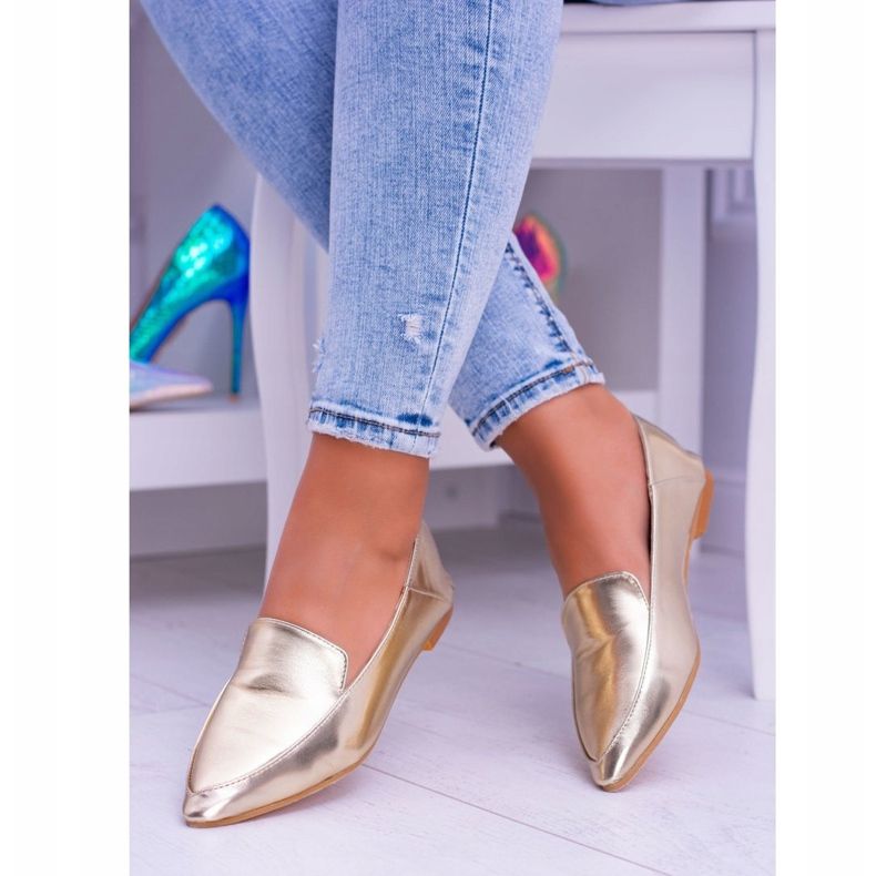 Mocasines de mujer Golden Mirror Lu Boo Mireldo dorado 1