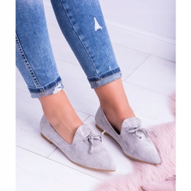 Lu Boo Bailarinas Grises En Lords Spitz Suede Feliciano 3
