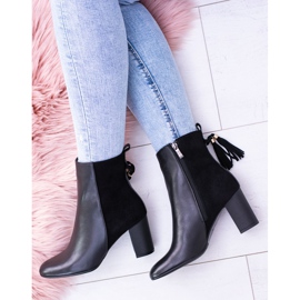 Botas de mujer negras con tacón Laura Messi 1821 negro 4