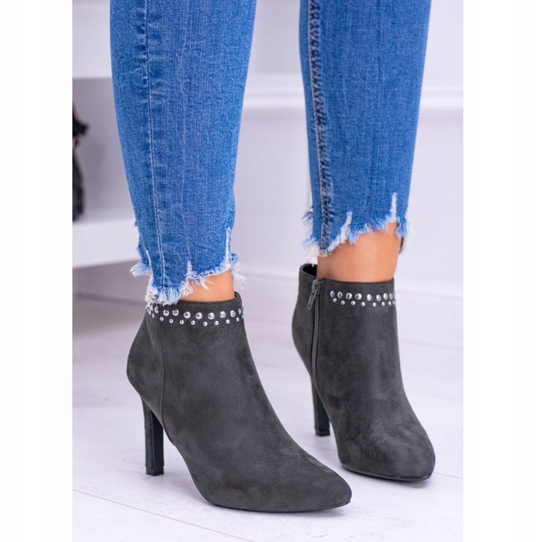 Vinceza Botas de mujer verde oliva con remaches de tacón alto Bemi 2 Vinceza Botas de mujer verde oliva con remaches de tacón alto Bemi 2