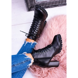 Botas negras Lu Boo en un poste con diamantes de imitación Halsey negro 6