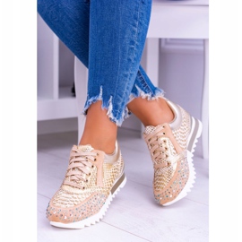 Zapatillas Deportivas Mujer Doradas Con Lentejuelas Lu Boo Infinitiale dorado 1