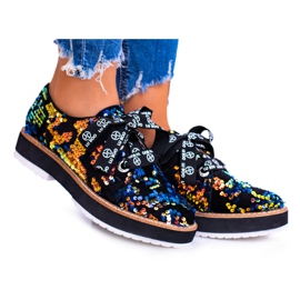 Brogues para mujer Lu Boo Suede Multicolor Moonlight negro 8