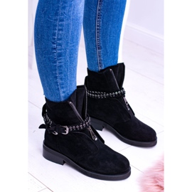 Botas de mujer con cremallera y lentejuelas negras Lu Boo Rafell negro 8