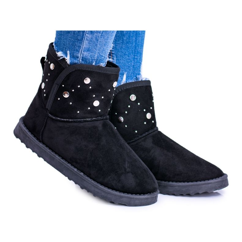BUGO Botas de nieve cálidas negras para mujer Suede Biggy negro 1