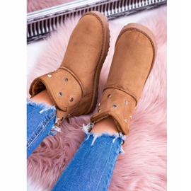 BUGO Botas de nieve cálidas para mujer Suede Camel Biggy marrón 6