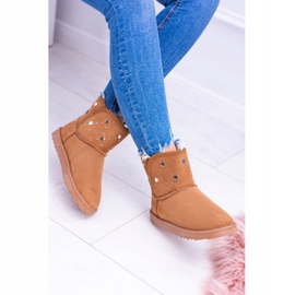 BUGO Botas de nieve cálidas para mujer Suede Camel Biggy marrón 1