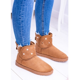 BUGO Botas de nieve cálidas para mujer Suede Camel Biggy marrón 4