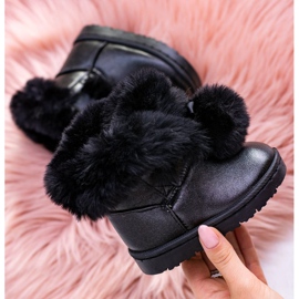 FRROCK Botas de nieve juveniles para niños con calentamiento negro Roofy 3