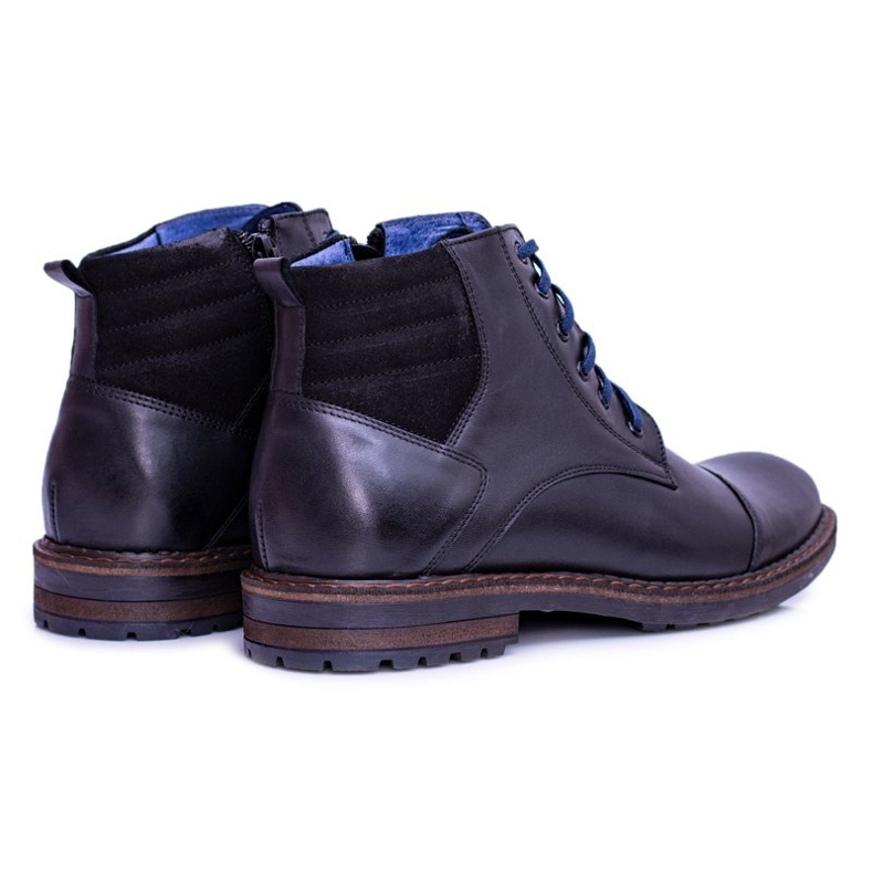 Botas de cuero Nikopol para hombre Botas Ford negras negro 1