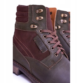 Botas de abrigo para hombre Neex Olive Leather Grigor marrón verde 2