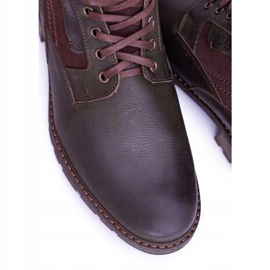 Botas de abrigo para hombre Neex Olive Leather Grigor marrón verde 1