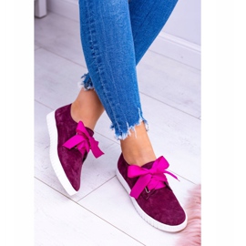 Butmil Zapatos deportivos de piel granate con lazo para mujer rojo 2 Butmil Zapatos deportivos de piel granate con lazo para mujer rojo 2