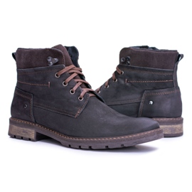 Botas cálidas de hombre de cuero negro Neex Kobe marrón 7