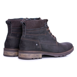 Botas cálidas de hombre de cuero negro Neex Kobe marrón 2