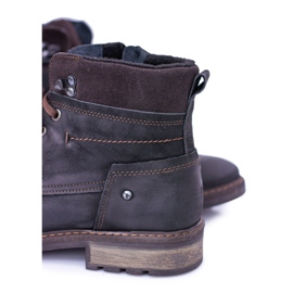 Botas cálidas de hombre de cuero negro Neex Kobe marrón 6