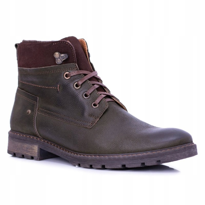 Botas cálidas de hombre de cuero verde oliva Neex Kobe 2
