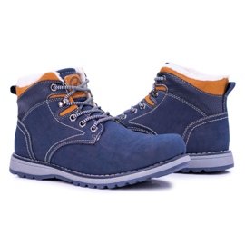 Vico Cálidos zapatos de trekking de hombre azul marino con forro polar Nuss 7