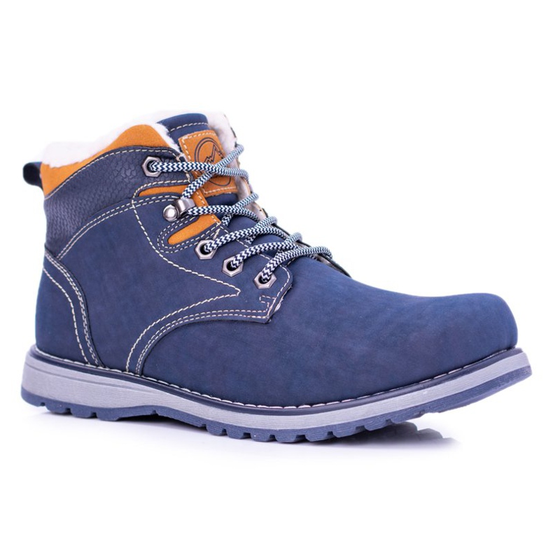 Vico Cálidos zapatos de trekking de hombre azul marino con forro polar Nuss 1