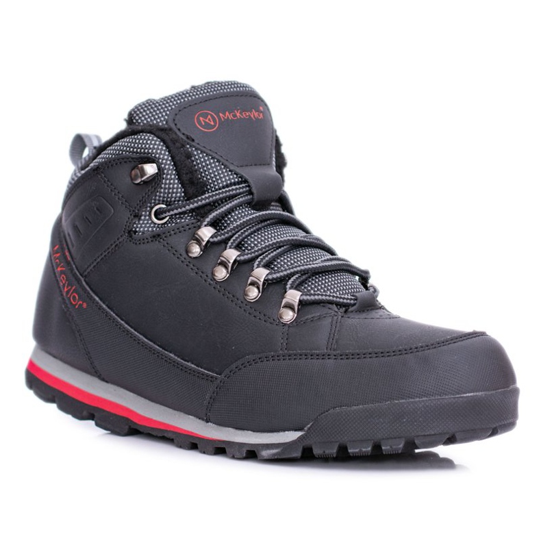 Mckeylor Zapatos de trekking negros para hombre con forro polar reflectante 1