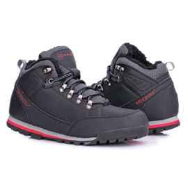 Mckeylor Zapatos de trekking negros para hombre con forro polar reflectante 3