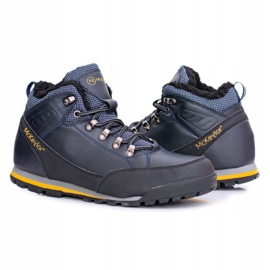 Mckeylor Zapatos de trekking para hombre azul marino con forro polar reflectante 6