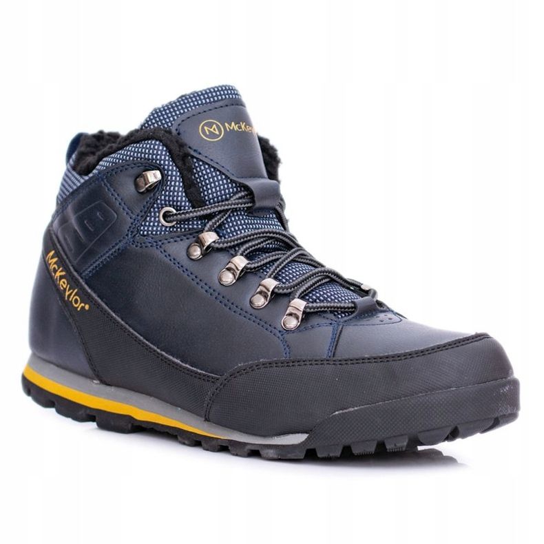Mckeylor Zapatos de trekking para hombre azul marino con forro polar reflectante 1