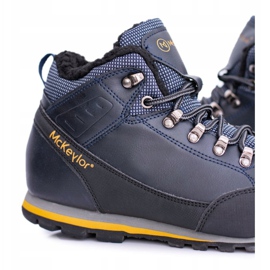 Mckeylor Zapatos de trekking para hombre azul marino con forro polar reflectante 5