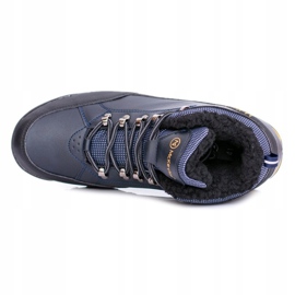 Mckeylor Zapatos de trekking para hombre azul marino con forro polar reflectante 4