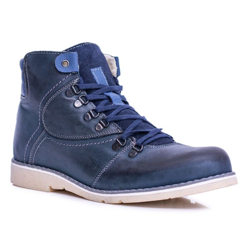 Botas De Piel De Abrigo Para Hombre Azul Marino Komodo 733 1