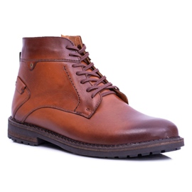 Iguana Botas de hombre marrones, botas de abrigo de cuero Devenor marrón 1