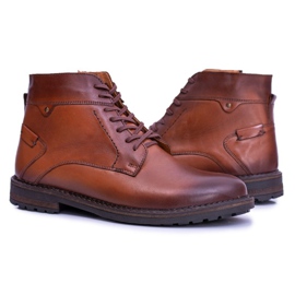 Iguana Botas de hombre marrones, botas de abrigo de cuero Devenor marrón 3