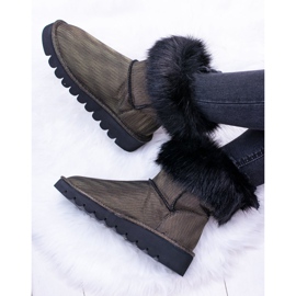 Moow Botas de nieve altas para mujer con piel Fourrure multicolor amarillo 5