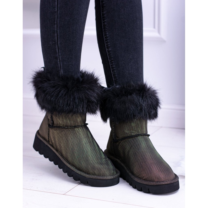 Moow Botas de nieve altas para mujer con piel Fourrure multicolor amarillo 2