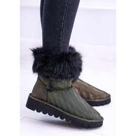 Moow Botas de nieve altas para mujer con piel Fourrure multicolor amarillo 3