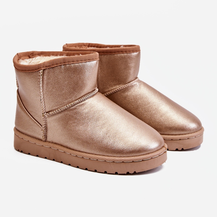 FRROCK Botas de nieve cálidas para niños color champán Scooby rosa 1