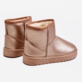 FRROCK Botas de nieve cálidas para niños color champán Scooby rosado 4