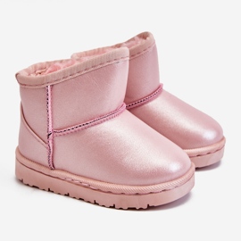 FRROCK Botas de nieve rosadas de Scooby para niños cálidos rosado rosado 1