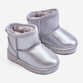 FRROCK Botas de nieve plateadas cálidas para niños Scooby gris 2