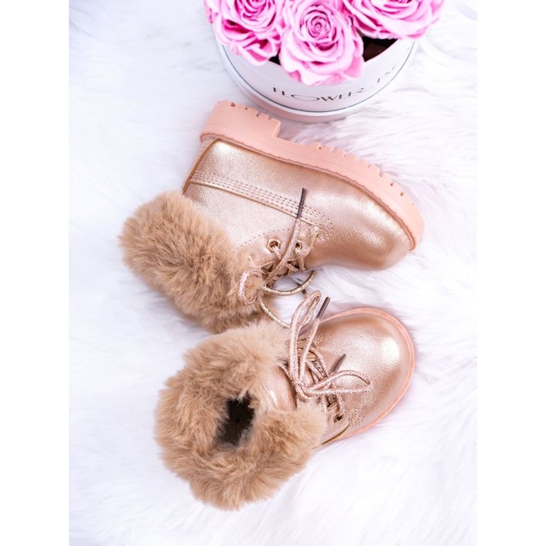 Botas cálidas para niños Trappers Pink Gold Phobos rosa rosa 1