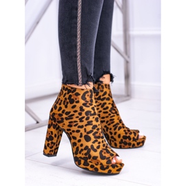 FRID Botines de mujer en el talón Dedos abiertos Panther Temira marrón 1